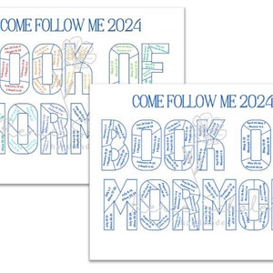 May include: A printable chart for the Book of Mormon, part of the Come Follow Me program for 2024. The chart is divided into sections for each week of the year, with the corresponding scripture references listed.