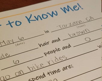 Get to Know Me Game, Spotlight Activity