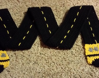 Patrón de crochet para bufanda de autobús escolar