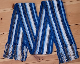 Patrón de crochet para bufanda de invierno a rayas