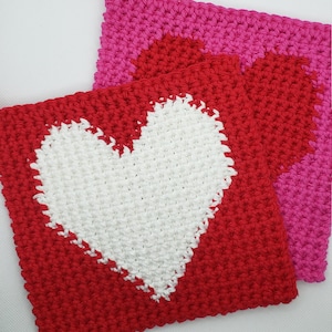 Heart Hot Pads/Pot Holders, Crochet, Valentine&#39;s Day