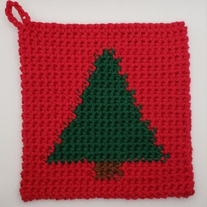 Christmas Tree Crochet Hot Pad Pattern (PDF)