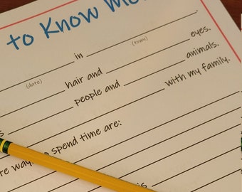 Primary Get to Know Me Game, Spotlight Activity