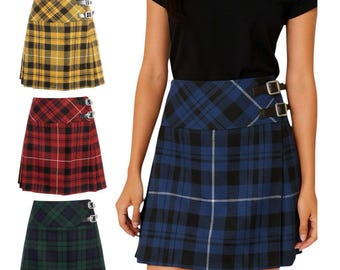 Schottische Tartan Damen Kilt Zurück Plissee Traditioneller Kilt Rock 16 "Länge Frauen Highland Plaid Röcke Erhältlich in über 50 Tartan-Farben