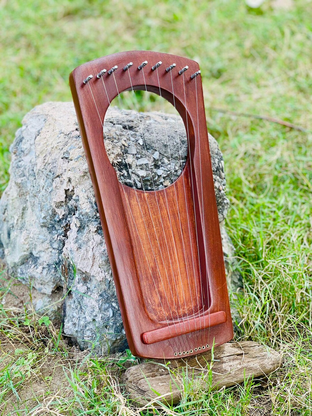 Pentatonic Rosewood 9 String Lyre Harp – Folk Celtic Music Instrument ...