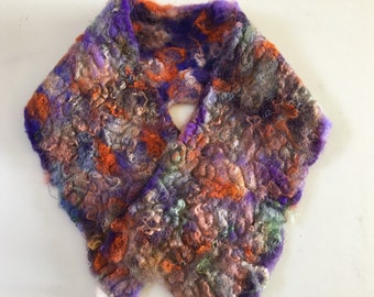 Felted and Stitched Wool Ascot/Scarf