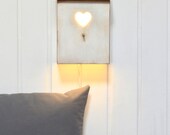 Vogelhaus Lampe - weiße Herzen