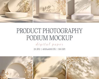 20 Mockup Backgrounds Bundle | Product Photo Backdrops | Neutral Minimal Digital Background Pack
