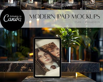 iPad-mockupbundel voor Canva, modern tabletdisplay (digitale download)
