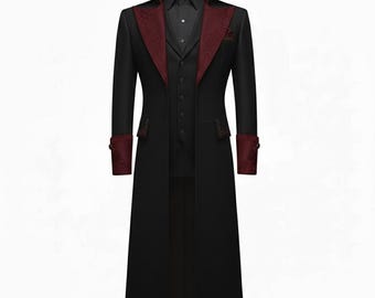 Handmade Gothic Vampire Duster Coat | Masquerade, Cosplay