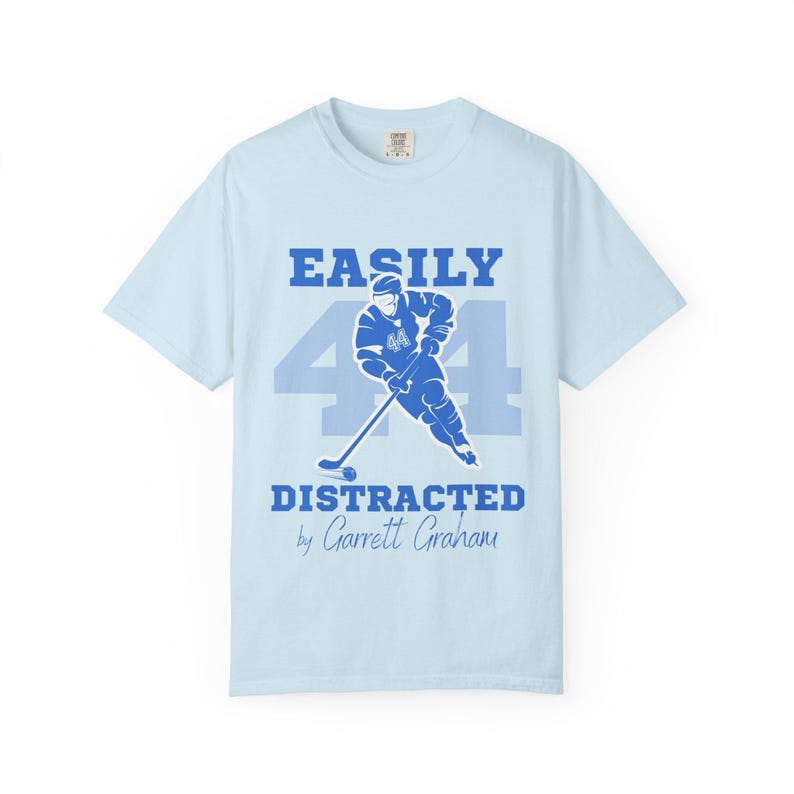 Off Campus Garrett Graham Hockey Romance Shirt Light Blue Color