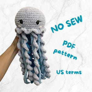 Wzór na szydełkową meduzę bez szycia | Wzór PDF na amigurumi (terminologia amerykańska)