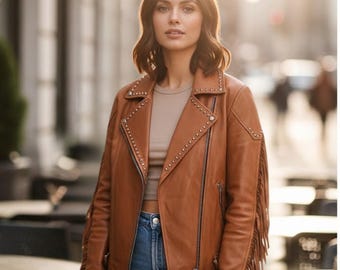 1970er Jahre Vintage Brown Western Boho Fransen Wildlederjacke: Western-Stil, Geschenk für Sie