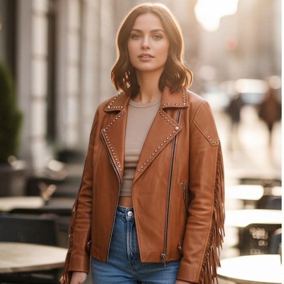 1970s Vintage Brown Western Bohemian Fringe Suede Leather Jacket 