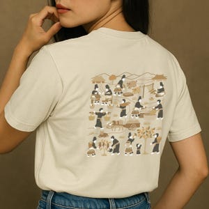 モン族の物語布 T シャツ ユニセックス ヘビーウェイト コットン パジ ンタウブ デザイン