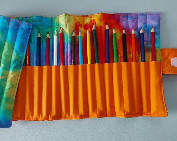 Colored Pencil Roll Pencil Tote Roll up Pencil Storage Etsy