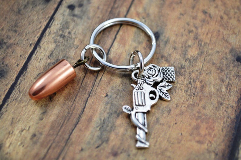 Bullet Keychain Accessories with Gun Charm Etsy