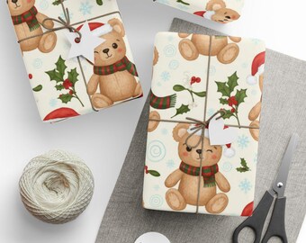 Carta da regalo natalizia a forma di orsacchiotto, carta da regalo festiva