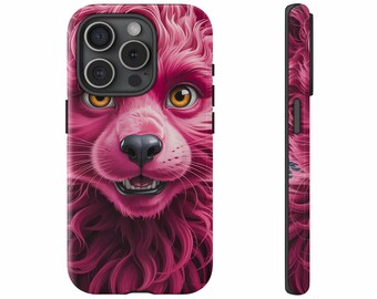 Pink Fellhund Kunst iPhone Hülle: Vivid Animal Handyhülle