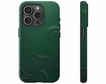 Elegant Green Abstract iPhone Case: Slim Protective Phone Cover
