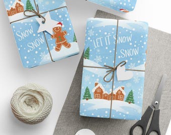 Carta da regalo natalizia con omini di pan di zenzero - Design del paese delle meraviglie invernali