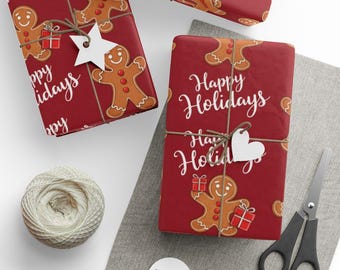 Carta da regalo natalizia a forma di omino di pan di zenzero, carta da regalo festiva per le feste