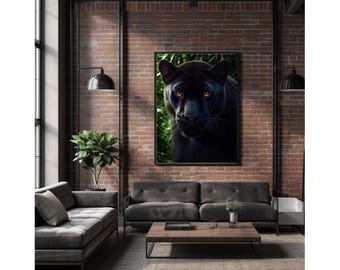 Stampa artistica della foresta pluviale di Black Panther: decorazione da parete nella giungla (download digitale)
