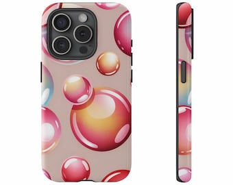Capa para iPhone com arte em bolhas vibrantes: capa protetora colorida