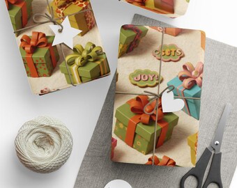 Scatole regalo festive Carta da regalo natalizia: carta da regalo allegra per le feste