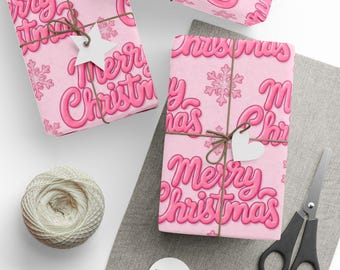 Carta da regalo rosa Merry Christmas, carta da regalo con fiocco di neve