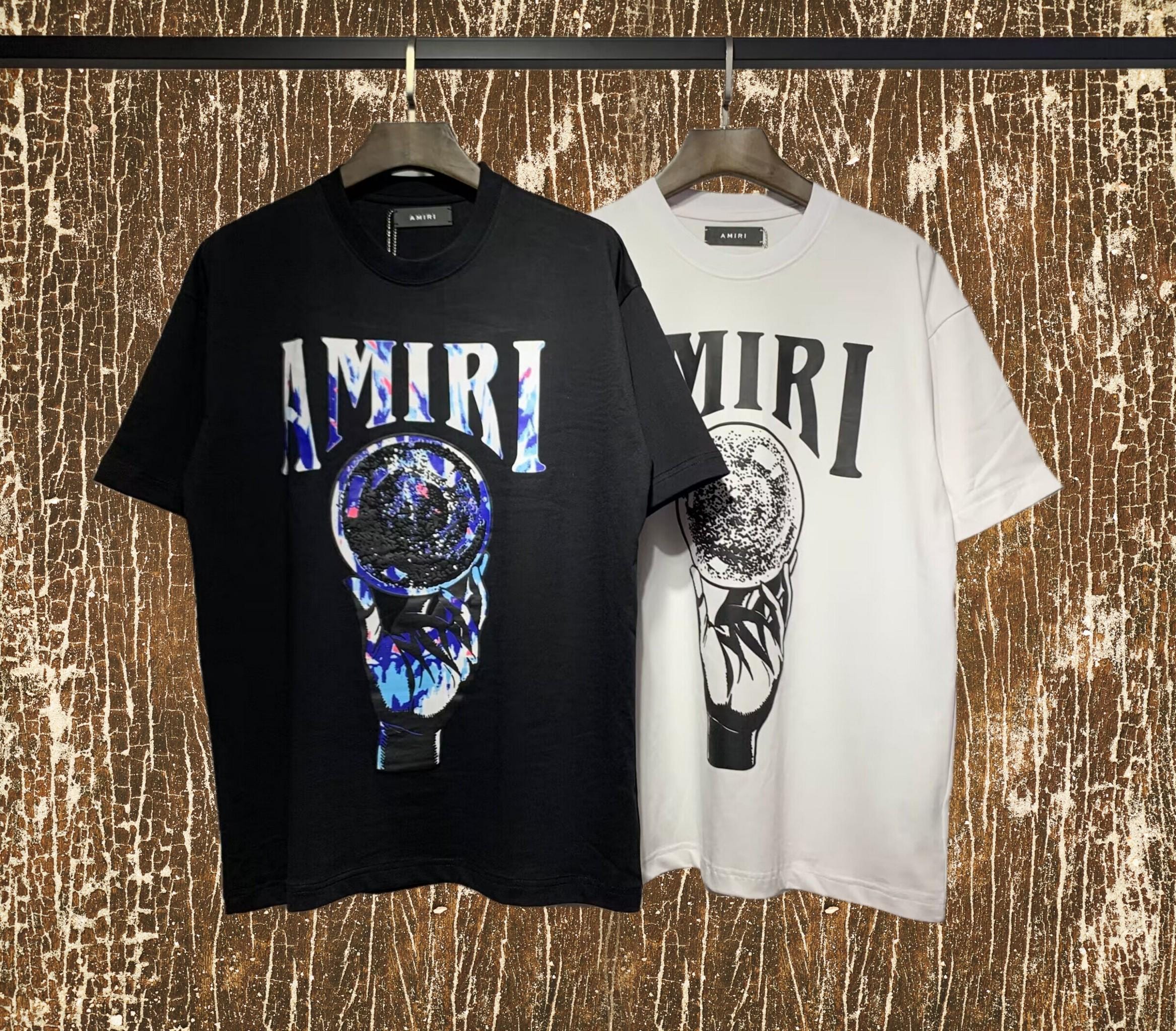 アミリ ブルーペイント ブリーチ 半袖 Tシャツ ホワイト XL アミリ 