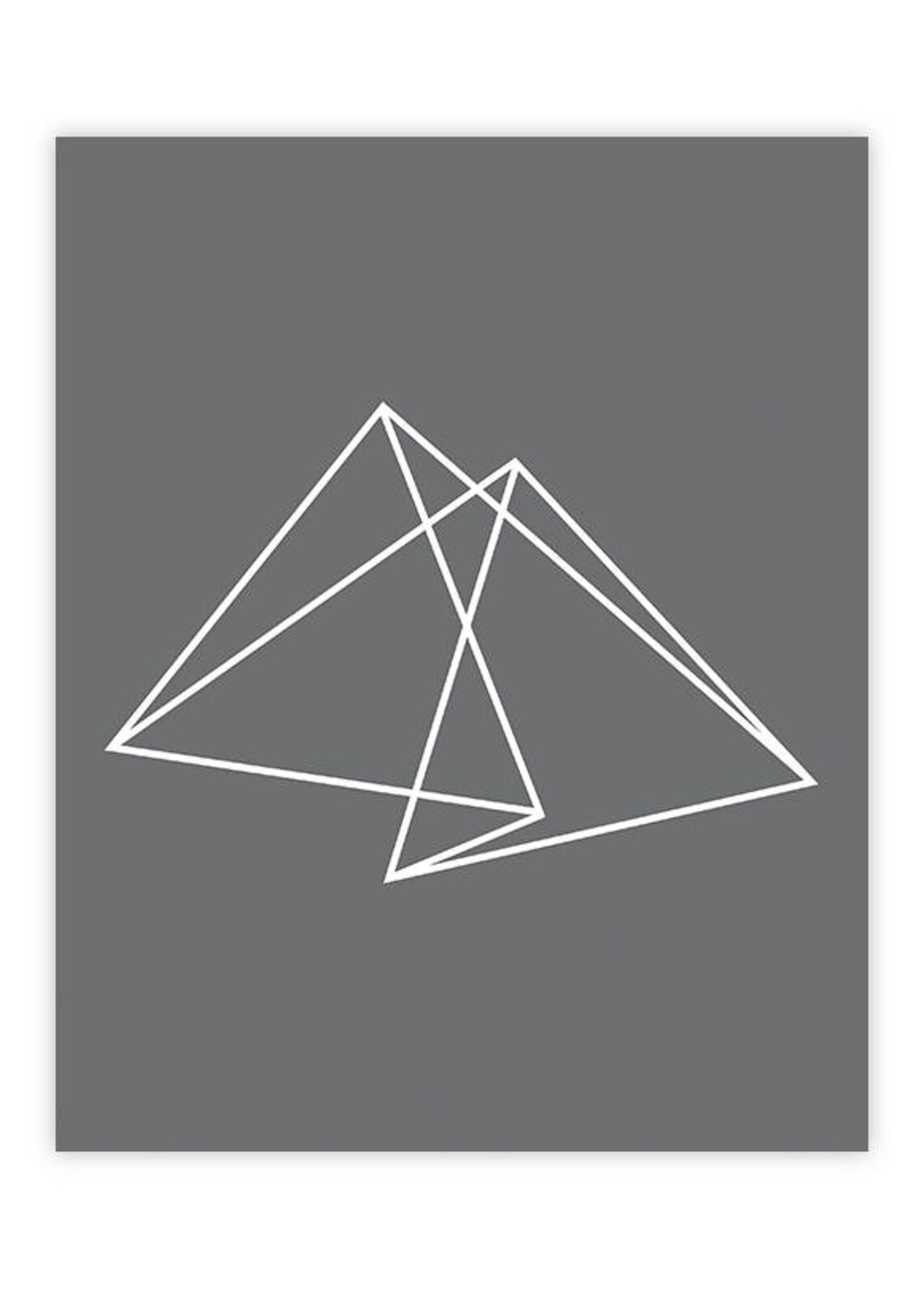 Grey Geometric Triangles Abstract Print Graphic Poster Etsy Canada
