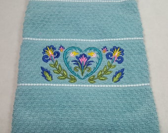 Polish Embroidered Kitchen Towel Wycinanki Embroidery Birthday Gift Ready To Ship