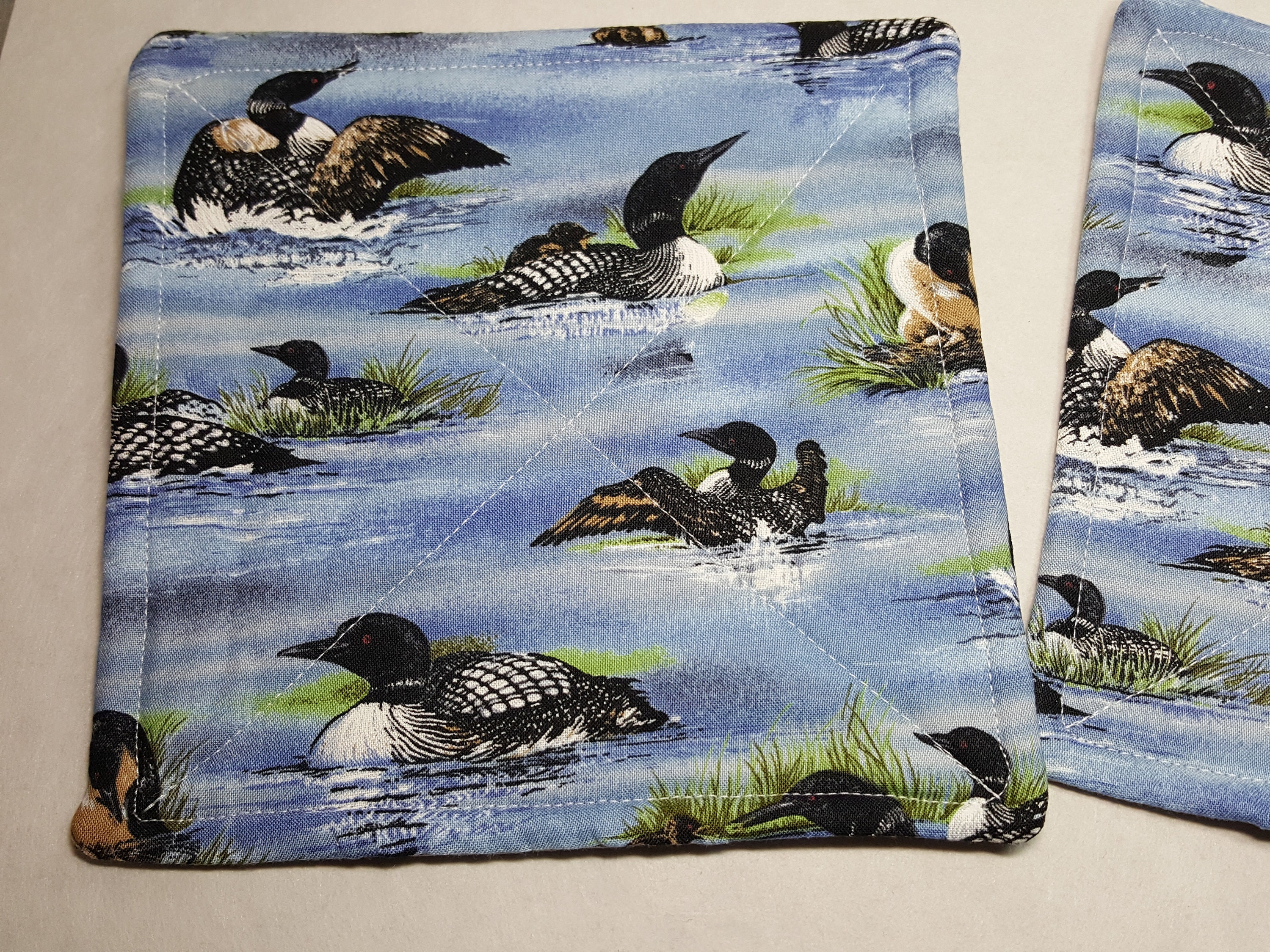 Set of 2 Pot Holders - Loon Duo