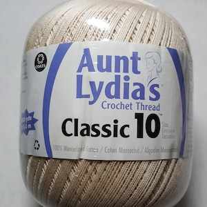 Crochet Cotton Thread, Aunt Lydias Natural Thread, Classic 10 Crochet Cotton