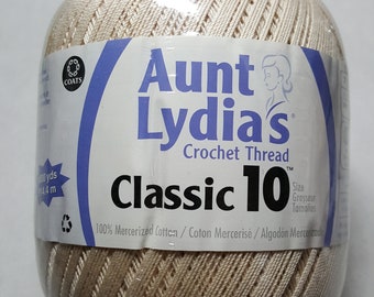 Crochet Cotton Thread, Aunt Lydias Natural Thread, Classic 10 Crochet Cotton