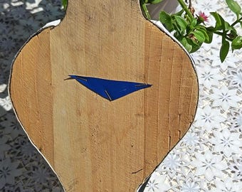 Soufflet de cheminée marocain vintage – Soufflet traditionnel en bois et cuir – Artisanat marocain authentique – Décoration rustique