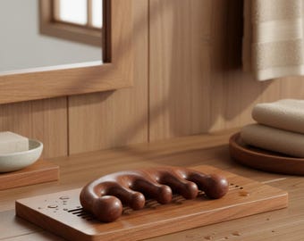 Massaggiatore per cuoio capelluto in legno naturale / Strumento per il rilassamento della testa e la cura di sé in legno di sandalo