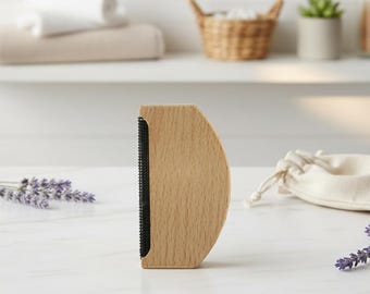 Plastikfreier Fusselentferner aus Holz - Wiederverwendbarer, umweltfreundlicher Stoffrasierer