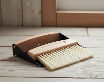 Magnetic Broom & Dustpan Set – Natural Bristle Brush, Eco-Friendly Compact Cleaning Tool