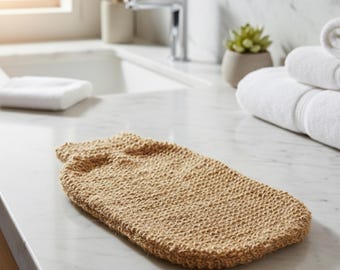 Natural Jute Exfoliating Shower Mitt Eco Body Scrub Glove Spa Bath Skincare