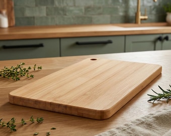 Nachhaltige Bambus Schneidebrett Naturholz Küche Prep Station Charcuterie Serviertablett Geschenk