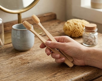 Bamboo Toothbrush Set 10pcs Soft Bristles Eco Friendly Plastic Free Biodegradable