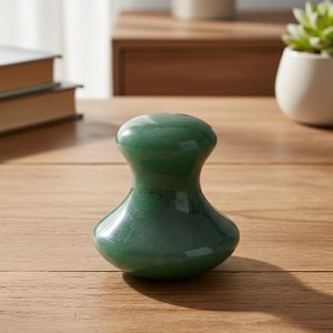 Gua Sha de hongo de jade natural: herramienta de masaje facial y corporal / masajeador de piedra relajante