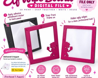 Elf Wipe Board STL & 3MF | Christmas Message Board 3D Print Files
