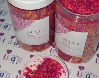 Perfume: Sales de baño espumosas 400 g / Sales de baño perfumadas hechas a mano / Cristales de baño espumosos de lujo / Belle Est o Explosión Floral / Regalo de autocuidado