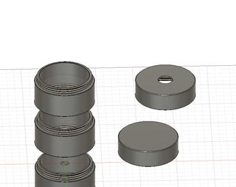 Archivos STL de vaso recto de 330 ml, vaso imprimible con rosca, para uso comercial.