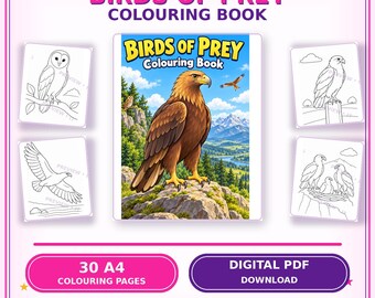 Birds of Prey Colouring Book | 30 Printable A4 Pages