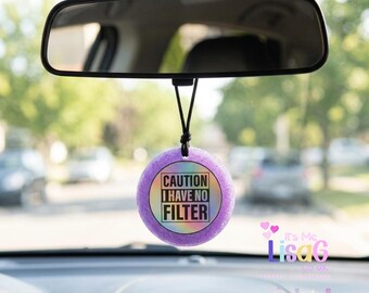 Ambientador de coche artesanal del Reino Unido, jabón suave y limpio, sin filtro, regalo divertido para el coche, ambientador colgante morado
