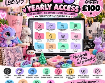 2026 Digital Drive | Yearly Access to STL, 3MF, Colouring Books & Maker Files